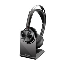 Poly Voyager Focus 2 Belaidės ausinės, Bluetooth, USB-C/A Adapter, Charging stand, Juoda