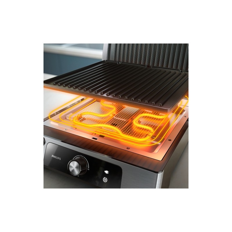 Philips 5000 Series HD6301/90 Elektrinis kontaktinis grilis, 2200 W, Juoda/Sidabrinė