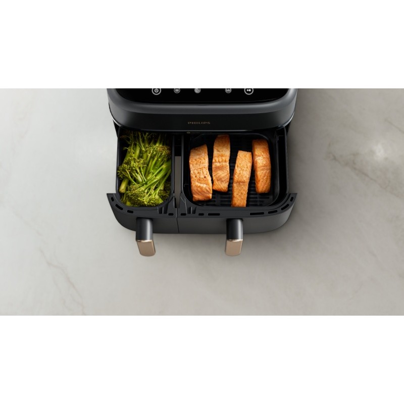 Philips 3000 Series Dual Basket NA352/00 Karšto oro gruzdintuvė 9 L 2400 W, Charcoal Grey