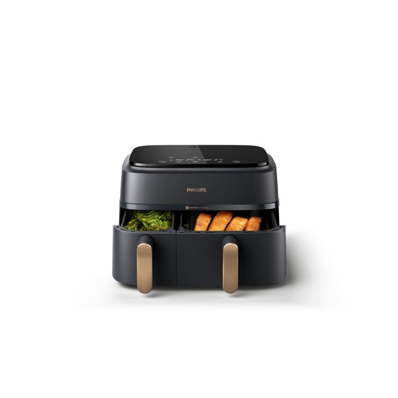 Philips 3000 Series Dual Basket NA352/00 Karšto oro gruzdintuvė 9 L 2400 W, Charcoal Grey