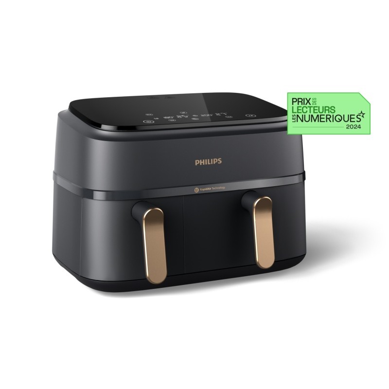 Philips 3000 Series Dual Basket NA352/00 Karšto oro gruzdintuvė 9 L 2400 W, Charcoal Grey