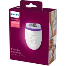 Philips Satinelle Essential BRE225/00 Kompaktiškas laidinis epiliatorius, Violetinė/Balta