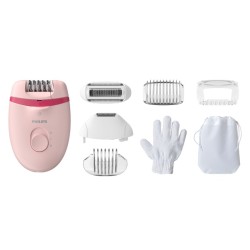 Philips Satinelle Essential BRE285/00 Kompaktiškas laidinis epiliatorius, Rausva