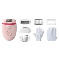 Philips Satinelle Essential BRE285/00 Kompaktiškas laidinis epiliatorius, Rausva
