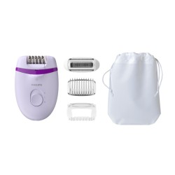 Philips Satinelle Essential BRE275/00 Kompaktiškas laidinis epiliatorius, Violetinė