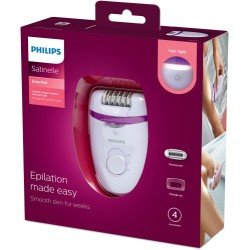 Philips Satinelle Essential BRE275/00 Kompaktiškas laidinis epiliatorius, Violetinė