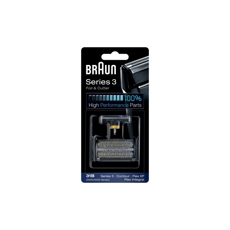 Braun Series 3 31B Atsarginė barzdaskutės galvutė, Juoda