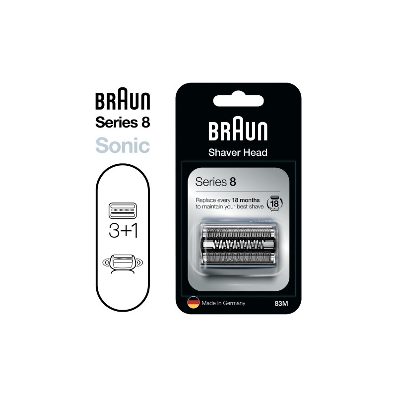 Braun Series 8 83M Atsarginė barzdaskutės galvutė, Sidabrinė