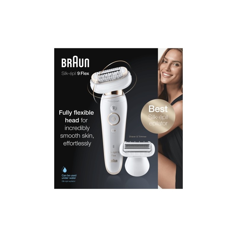 Braun Silk-epil 9 Flex 9-9002 Epiliatorius, Auksinė/Balta