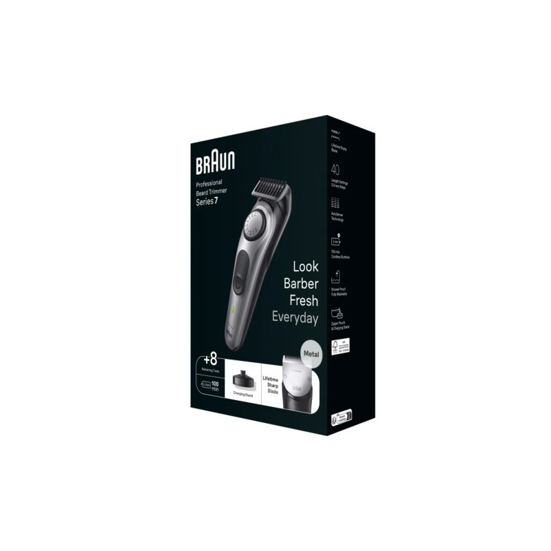 Braun Series 7 BT7420 Plaukų kirpimo mašinėlė, Pilka/Juoda