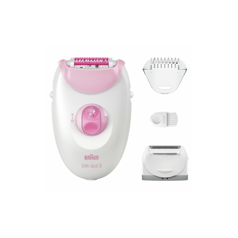 Braun Silk-epil 3 3-031 Epiliatorius, Rausva/Balta