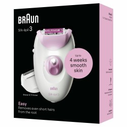 Braun Silk-epil 3 3-031 Epiliatorius, Rausva/Balta