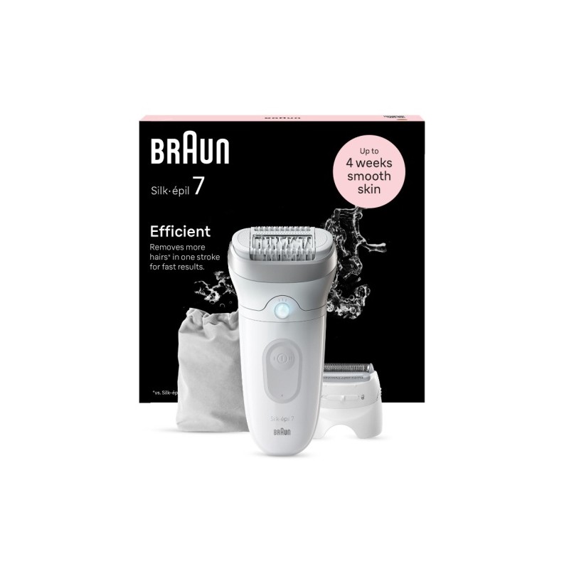 Braun Silk-epil 7 7-041 Epiliatorius, Sidabrinė/Balta