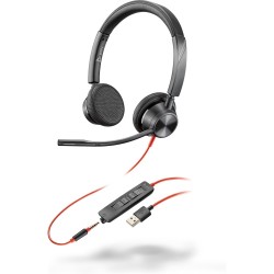 Poly Blackwire 3325 Laidinės ausinės, USB-A, Juoda