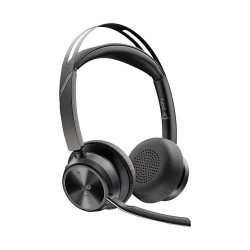 Poly Voyager Focus 2 MS Teams Belaidės ausinės, Bluetooth, BT700 USB-C Adapter, Juoda