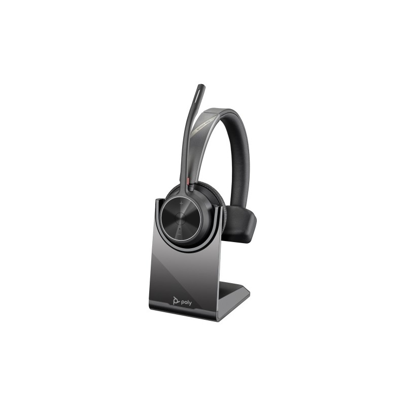 Poly Voyager 4310 Mono Belaidės ausinės, Bluetooth, BT700 USB-C Adapter, Charging Stand, Juoda