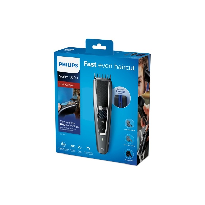 Philips 5000 Series HC5650/15 Plaukų kirpimo mašinėlė, Juoda/Sidabrinė