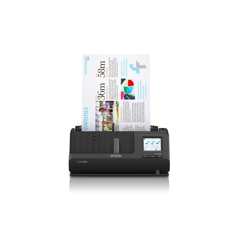Epson ES-C380W ADF + Sheet-fed Skeneris A4 Spalvotas 30 ppm 600x600 DPI USB Wi-Fi