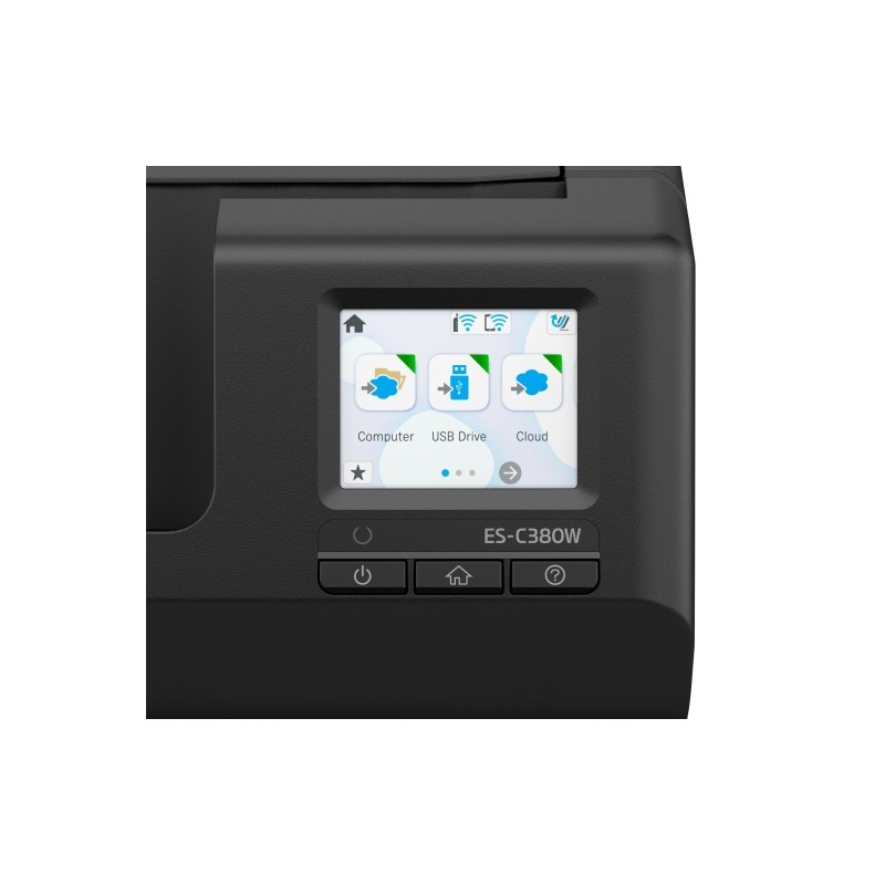 Epson ES-C380W ADF + Sheet-fed Skeneris A4 Spalvotas 30 ppm 600x600 DPI USB Wi-Fi