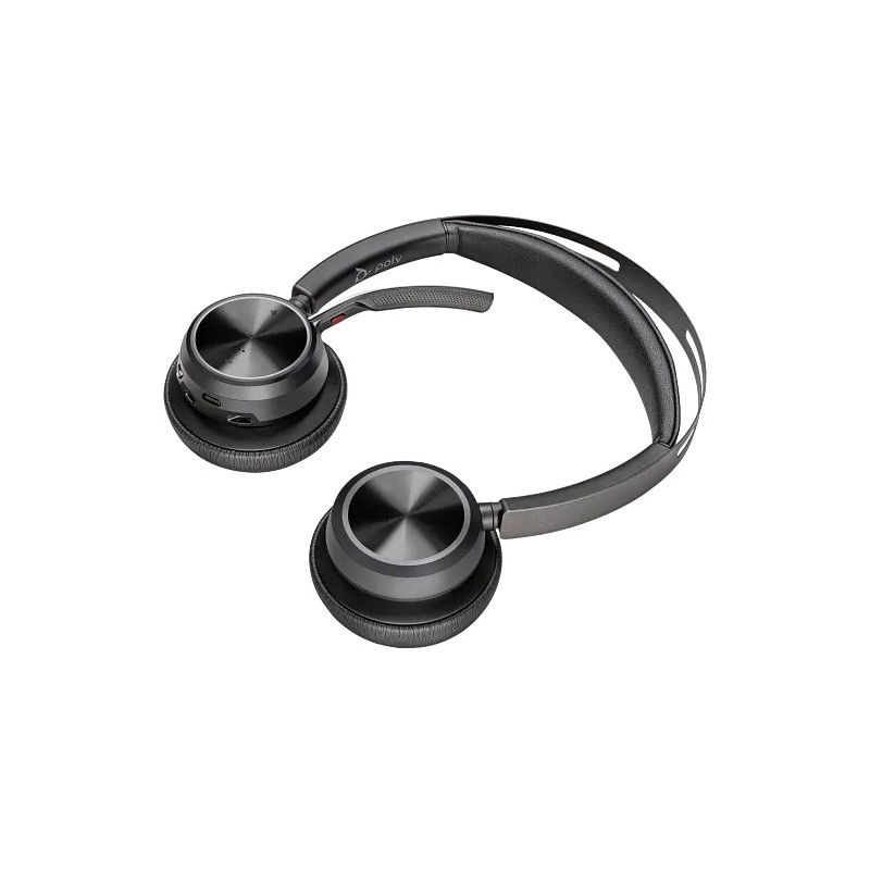 Poly Voyager Focus 2 Belaidės ausinės, Bluetooth, BT700 USB-C Adapter, USB-C/A Adapter, Juoda