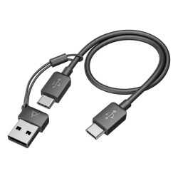 Poly Voyager Focus 2 Belaidės ausinės, Bluetooth, BT700 USB-C Adapter, USB-C/A Adapter, Juoda
