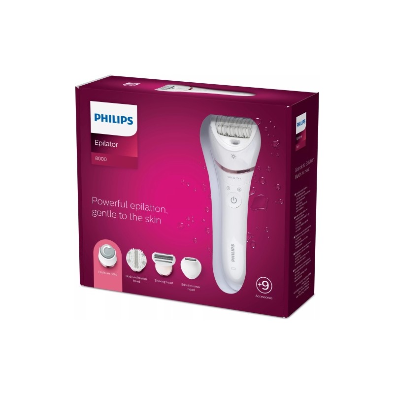 Philips 8000 Series BRE740/10 Epiliatorius, Balta
