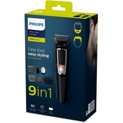 Philips Multigroom 3000 Series MG3740/15, 9-in-1 Plaukų kirpimo mašinėlė, Juoda