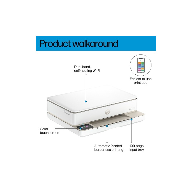 HP ENVY 6120e Spausdintuvas rašalinis spalvotas MFP A4 10 ppm USB Wi-Fi