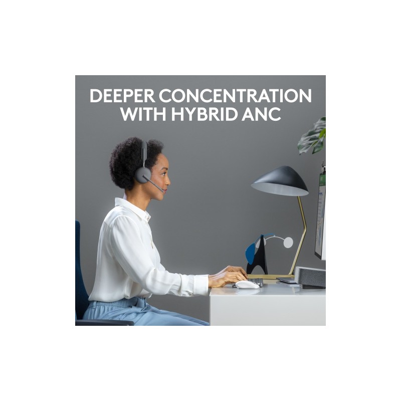 Logitech Zone Wireless 2 UC Belaidės ausinės, USB-C, USB-C Bluetooth receiver, Graphite