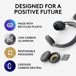 Logitech Zone Wireless 2 UC Belaidės ausinės, USB-C, USB-C Bluetooth receiver, Graphite