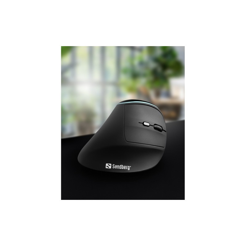 Sandberg Pro 630-13 Belaidė vertikali pelė RF Wireless, 3400 DPI, LED light, Juoda