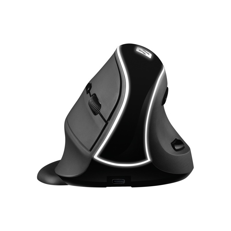 Sandberg Pro 630-13 Belaidė vertikali pelė RF Wireless, 3400 DPI, LED light, Juoda