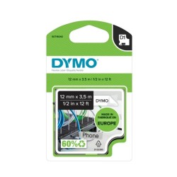 Dymo 16957 (S0718040) D1 Lanksti nailono juostelė 12mm x 3.5m, Black on White
