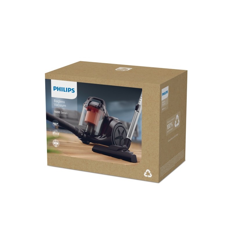 Philips 1000 Series XB1142/10 PowerCyclone 3 Dulkių siurblys, Black/Coral