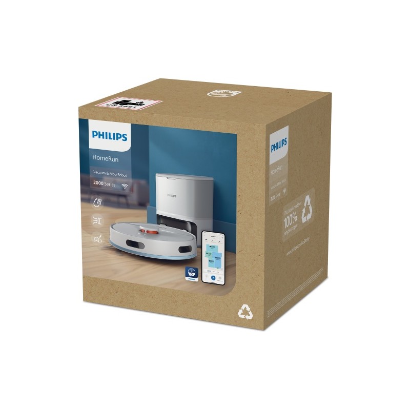 Philips HomeRun 2000 Series XU2100/20 Dulkių siurblys robotas, Arctic white
