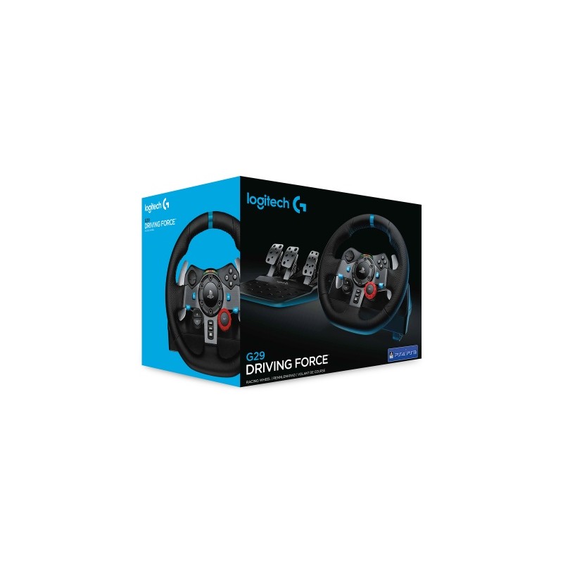 Logitech G29 Driving Force Žaidimų vairas ir pedalai, for PC, PS5, PS4, PS3, Juoda
