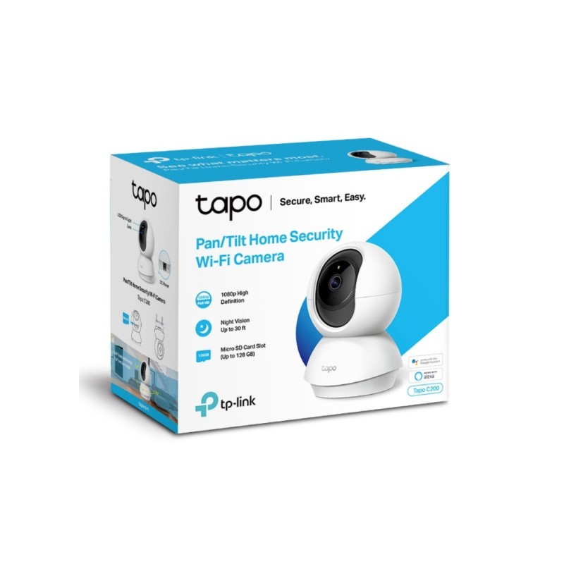TP-Link Tapo C200 Pan/Tilt Namų apsaugos Wi-Fi kamera, Balta
