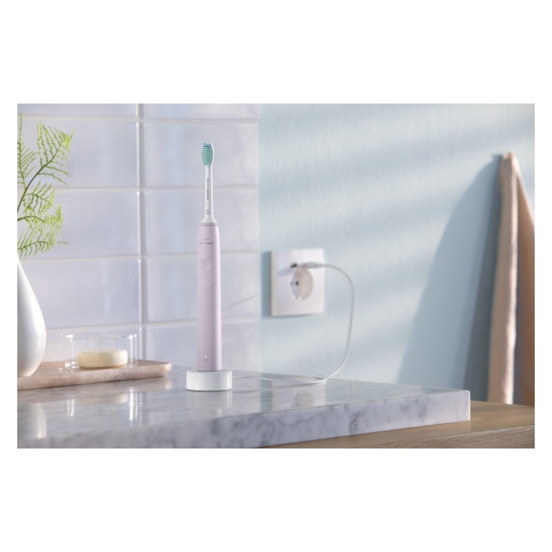 Philips Sonicare 3100 Series HX3675/15 2-pack Elektrinis dantų šepetėlis, Black, Sugar Rose