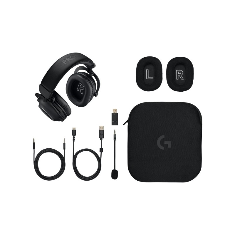 Logitech G PRO X 2 LIGHTSPEED Belaidės žaidimų ausinės, Bluetooth, 3.5 mm jack, Black