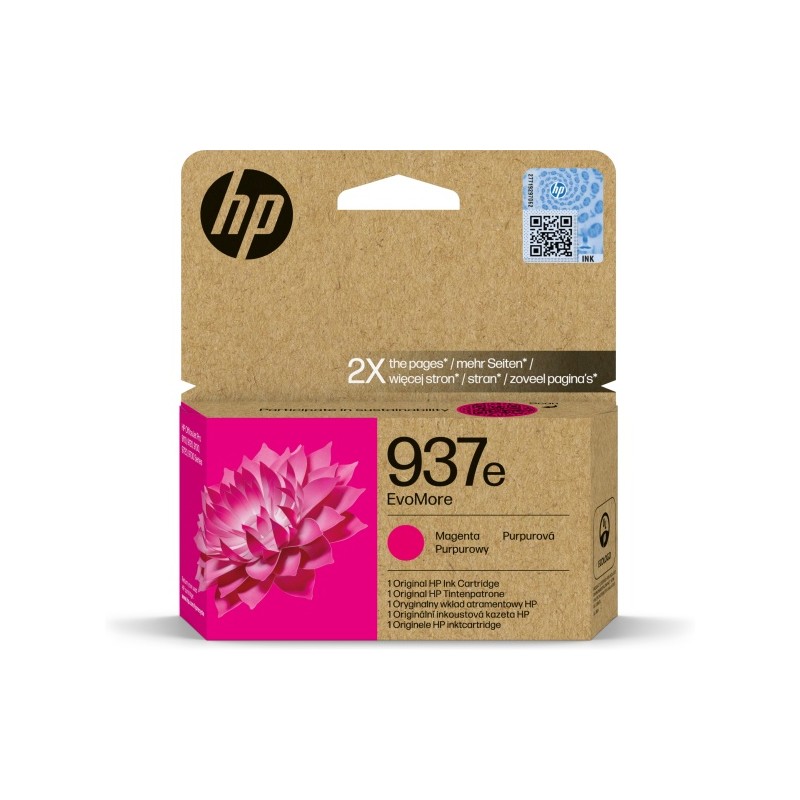 HP 937e EvoMore (4S6W7NE) Rašalinė kasetė, Purpurinė