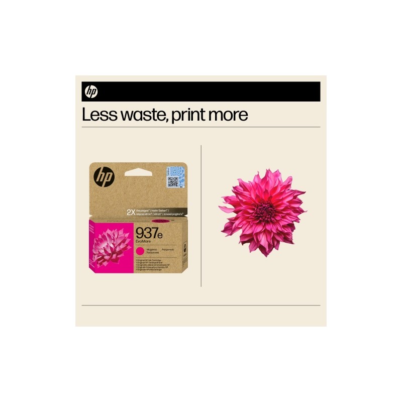 HP 937e EvoMore (4S6W7NE) Rašalinė kasetė, Purpurinė