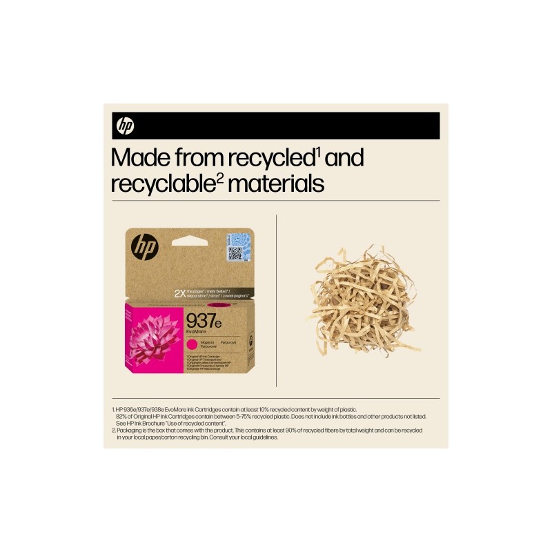 HP 937e EvoMore (4S6W7NE) Rašalinė kasetė, Purpurinė
