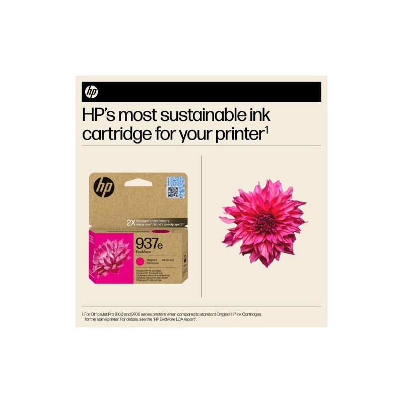HP 937e EvoMore (4S6W7NE) Rašalinė kasetė, Purpurinė