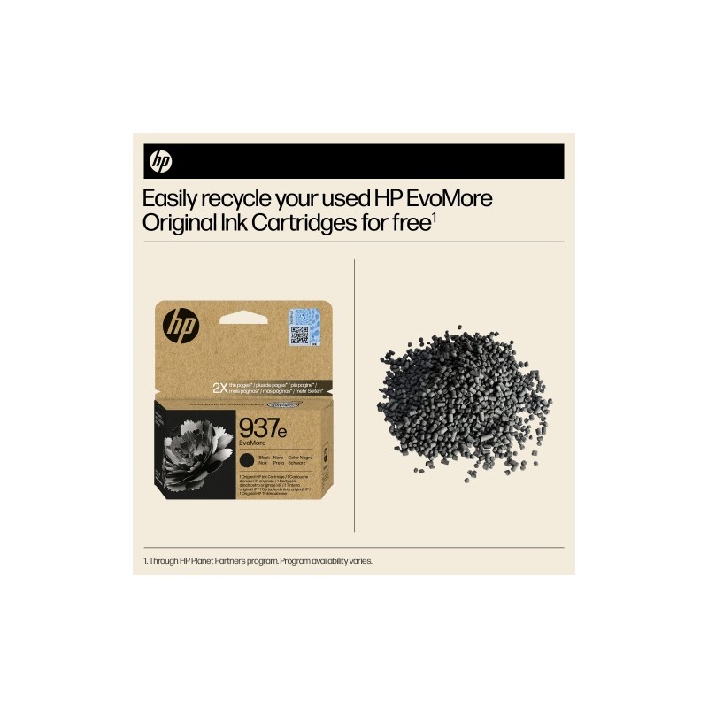 HP 937e EvoMore (4S6W9NE) Rašalinė kasetė, Juoda
