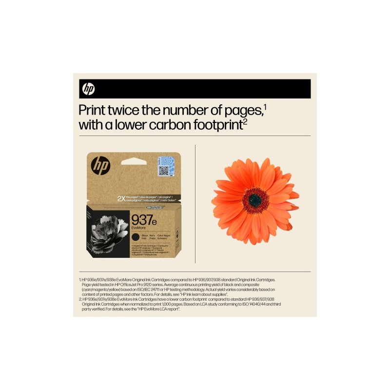 HP 937e EvoMore (4S6W9NE) Rašalinė kasetė, Juoda