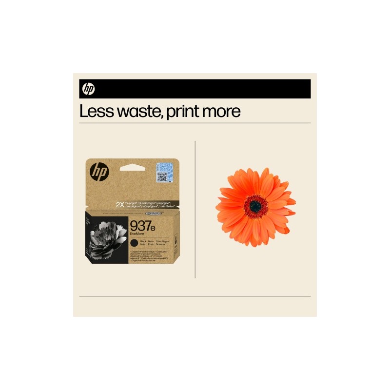 HP 937e EvoMore (4S6W9NE) Rašalinė kasetė, Juoda