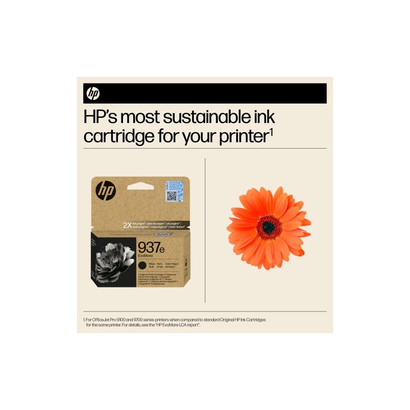 HP 937e EvoMore (4S6W9NE) Rašalinė kasetė, Juoda