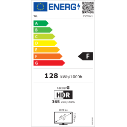TCL 75C7K Televizorius 75'' 4K UHD 3840x2160, Smart TV, Juoda