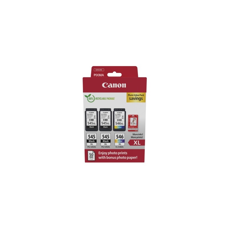 Canon PG-545XL/CL-546XL (8286B015) Photo value pack Rašalinių kasečių komplektas, BK/CMY