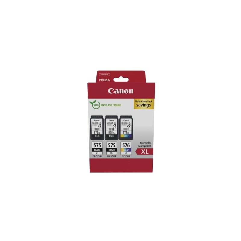 Canon PG-575XL/CL-576XL (5437C004) Rašalinių kasečių komplektas, BK/CMY